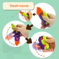 thumbnail image 4 of Cuchillo de plástico con impresión 3D de zanahoria para niños, juguete pequeño con tarjeta de empuje para descompresión, novedad de 2023, 4 of 4