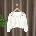 thumbnail image 4 of akafmk Toddler Girls Cropped Cardigan Ruffle Bolero Shrug One-Button Scalloped Lightweight Sweater Cover-Up Fall Outfits, Size 1-2 Years, 4 of 7