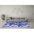 thumbnail image 3 of Ahgly Company Machine Washable Indoor Square Abstract Blue Modern Area Rugs, 7' Square, 3 of 4