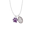 thumbnail image 2 of Delight Jewelry Silvertone Medium Translucent Purple Paw Best Mom Ever Charm Necklace, 2 of 4