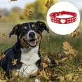 thumbnail image 3 of 2 row rhinestone shiny heart rivet leather dog strap dog collar for small size, 3 of 5