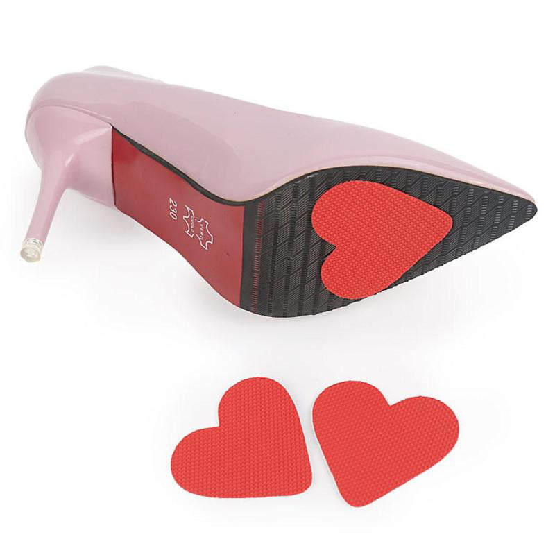 6pcs Self-Adhesive Anti-Slip Stick Red Heart Shoe Grip Pads Sole Protectors 