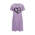 thumbnail image 5 of fatyb Womens Summer Nightgowns Sleepwear Comfy Short Sleeve Nightshirt Casual Sleepdress Loungewear, 5 of 7