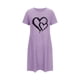 thumbnail image 5 of Camisón corto de talla grande para mujer, camisón de manga corta con estampado de pecho a la moda, camisón para mujer, 5 of 7