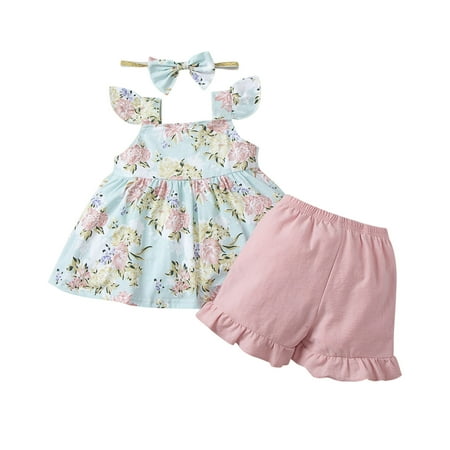 

Teen Girl Fashion Outfits for Girls Size 7-8 Toddlers Kids Girl Clothes Floral Prints Top Shorts Pants Hanirband 3Pcs Outfits Set Kids Checke Outfit