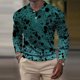 thumbnail image 2 of Tops para hombre Camisas Blusas Elegantes Camisas casuales de manga larga Moda Cuello vuelto Camiseta Otoño Impresión Sweartshirt Odeerbi ODB-5, 2 of 5