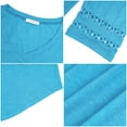 thumbnail image 6 of UVN Summer Tops for Women V Neck 3/4 Sleeve Tunic Blouses Ladies Casual Hollow Out Trendy T Shirts, 6 of 9