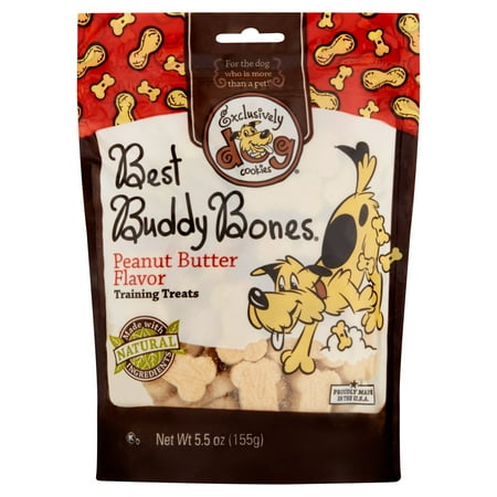 Exclusively Dog Cookies Best Buddy Bones Peanut Butter Flavor Training Treats, 5.5 oz