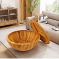 thumbnail image 4 of 35.43"Vintage Style Bucket Shaped Coffee Table for Office, Dining Room and Living Room,Natural (Same SKU:W757119054), 4 of 9