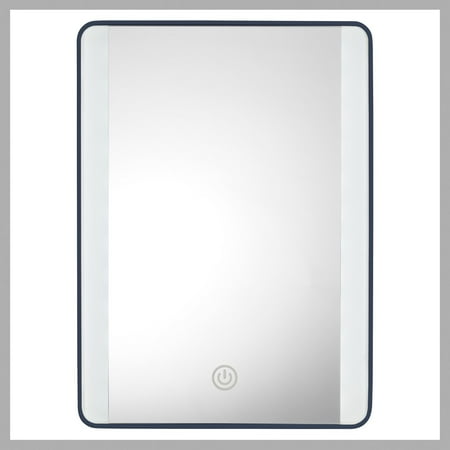conair led lighted 1x magnification vanity makeup mirror, glossy navy finish