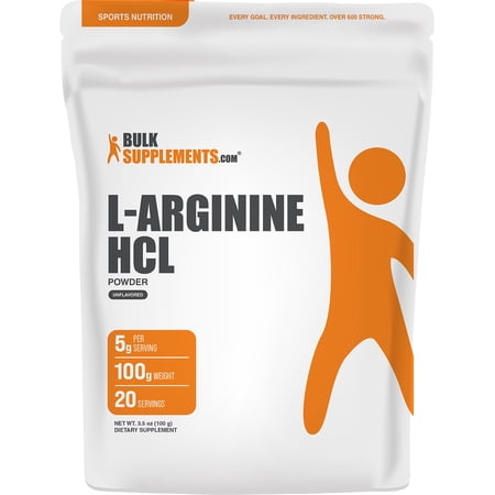 BulkSupplements L-Arginine HCl Powder - Arginine Supplement, Amino Acid Supplement - Unflavored, 100g (3.5 oz)