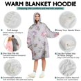 thumbnail image 5 of Wearable Oversized Blanket,Pioneer Flower Floral Print Pattern Wearable Blanket Hoodie for Adults,Cozy Hooded Blankets with Super Pockets,Super Warm Fuzzy Pullover for Women & Men, 5 of 6