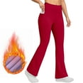 thumbnail image 4 of iHPH7 Flare Yoga Pants with Pockets, Bootcut Athleisure Seamless Tummy Control Leggings for Women Workout, Pilates, Gym Wine S, 4 of 8