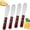 4Pcs, variant on Bxaolu 2 Pcs Butter Knife Spreader, Cheese Spreader Knife, Stainless Steel Straight Edge Wide Butter Spreaders with Wood Handle for Sandwich Cream Condiment Knives Set Kitchen Utensils Tools