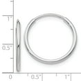thumbnail image 3 of 14k White Gold Endless Tube Hoop Earrings Round, 3 of 7