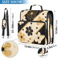 thumbnail image 3 of Haosy 3 Ring Zipper Binder with Shoulder Strap Waterproof Trapper Keeper 2 Inch D-Ring 500 Sheets Capacity, Gold Black Floral Heart, 3 of 8