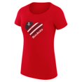 thumbnail image 2 of Women's G-III 4Her by Carl Banks  Red Houston Rockets  Heart T-Shirt, 2 of 3