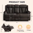 thumbnail image 2 of Loveseat Recliner Sofa RV Recliner Couch, Manual Reclining Loveseat with Console for Living Room Home Theater Seating with AC/USB C/USB and Drawer, 2 of 10