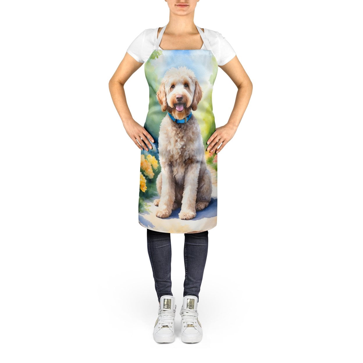 Labradoodle Spring Path Apron 27 in x 30 in