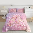 thumbnail image 2 of Feelyou Chic Pink Monogrammed A Bedding Comforter Set, Glitter Mermaid Scale Twin Comforter Sets, Dreamy Princess Cartoon Reversible Bedding Set, Breathable Home Decor, 2pcs, 2 of 8