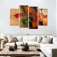 thumbnail image 3 of Elephant Stock Rose And Violin Wall Art - Horizontal Multi Panel Canvas - Hallway Wall Decor - Music Multi Panel - Brown And Red Decor - 84" x 54", 3 of 8