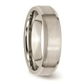 thumbnail image 4 of Grey Titanium Ring Band Wedding Beveled Comfort Edge 6mm Brushed and Polished, 4 of 7