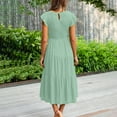 thumbnail image 4 of gbyLJF Plus Size Dress with Pockets Stretchy Dress Plus Size Tennis Dress Formal Floral Dress Green L, 4 of 7