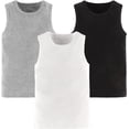 thumbnail image 3 of Conjunto de 3 camisetas sin mangas con diseño de dinosaurio para bebé niño, 3 of 5