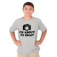 thumbnail image 5 of Im About Snap Funny Photography Pun Crewneck T Shirts Boy Girl Teen Brisco Brands XS, 5 of 6