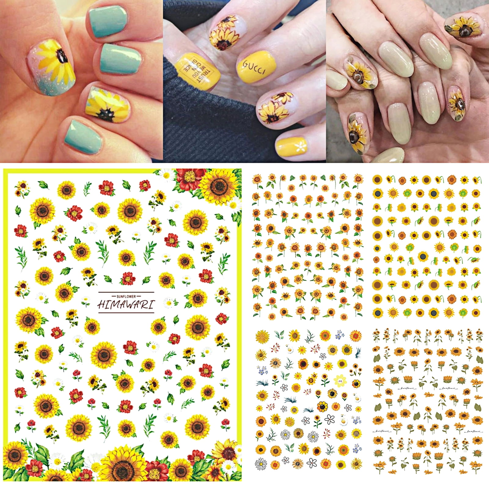 59 Acrylic Sunflower Nails Images, Stock Photos, 3D objects, & Vectors |  Shutterstock
