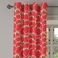 thumbnail image 2 of Ambesonne Fruits Grommet Curtain, Yummy Strawberry Botany, 50" x 108", Hunter Green and Red, 2 of 6