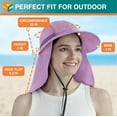thumbnail image 5 of SUN CUBE Women Sun Hat Neck Flap Cover, UV Protection Wide Brim Fishing Hat, Ponytail Hole Hiking Hat, Foldable Beach Cap Gardening Camping Outdoor Safari Sun Hat, Summer Travel Gifts UPF 50+, Purple, 5 of 7
