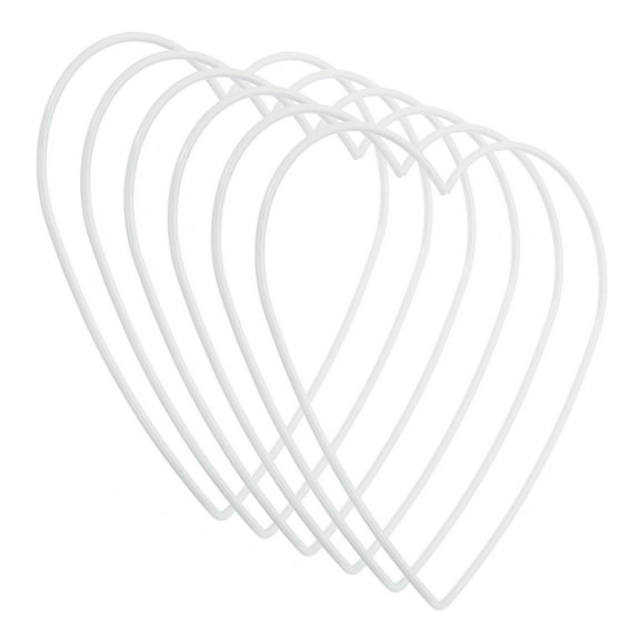 Uxcell 6 Inch Heart Dream Catcher Rings, 6 Pcs Metal Christmas Macrame Wreath Floral Ring Hoop, White