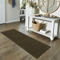 thumbnail image 2 of Mainstays Traditional Solid Brown Suede Shag Indoor Hallway Runner Rug, 2' x 6', 2 of 8