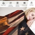 thumbnail image 3 of COMIO T&amp;H XHome Flannel Throw Blanket USA Western Blanket, Cowboy Hat with Boots Rope on American Flag Soft Warm Fuzzy Lightweight Bed Blankets for Couch Bedroom Living Room, 3 of 6
