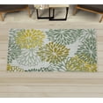 thumbnail image 1 of Flower Decorative Rug, Modern Dahlia Inspired Petals Blossom Abstract Garden Artwork Design Print, Quality Carpet for Bedroom Dorm and Living Room, 6 Sizes, Peacock Green Yellow, by Ambesonne, 1 of 1