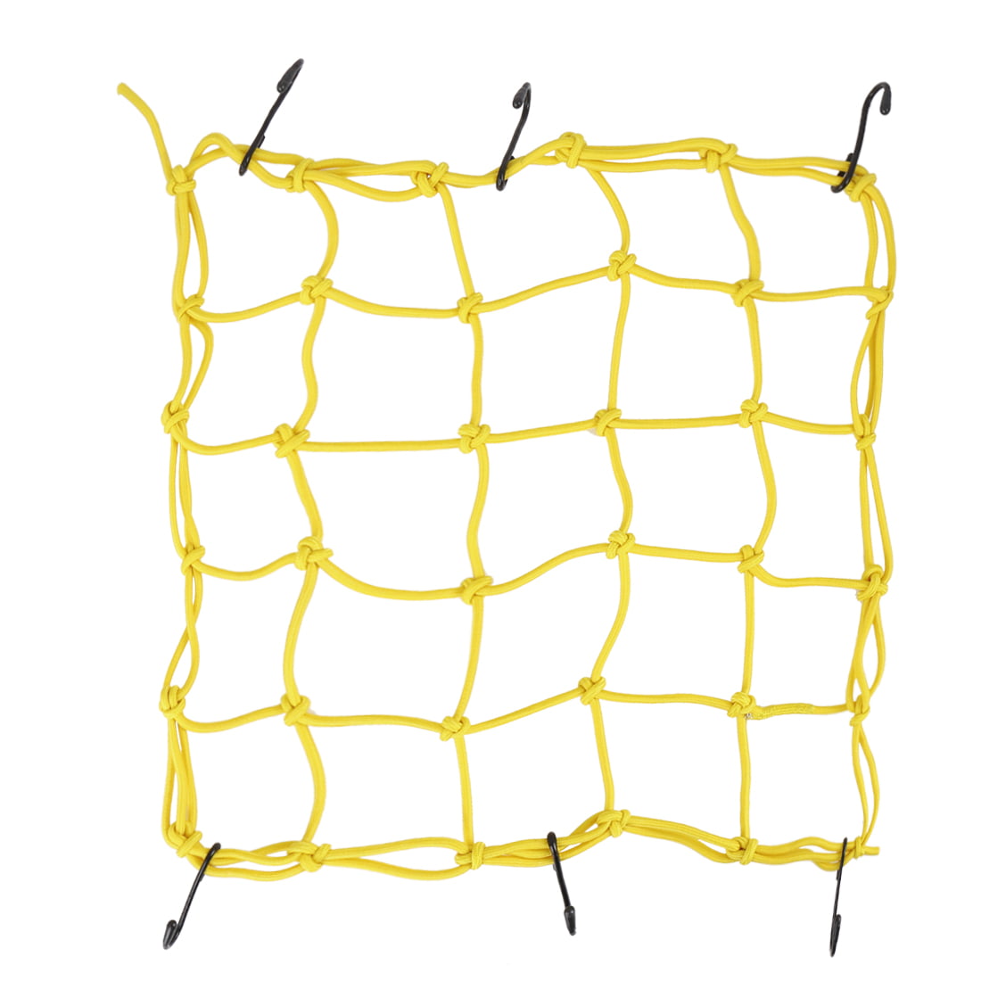 Bungee Motorcycle Helmet Cargo Net 6 Hooks Luggage/Package Cargo Net Load Cover Cord Web-Yellow