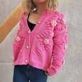 thumbnail image 6 of Kaondbfi Cardigan for Women, Embroidered Cardigan with Embroidered Detail 3D Flower Cardigan Flower Button Up Long Sleeve Cardigan Womens Winter Coat, 6 of 9