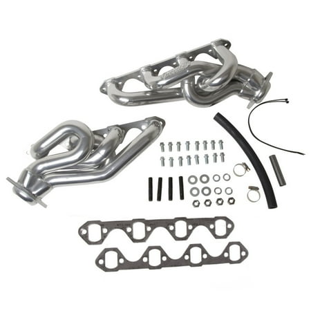 - BBK PERFORMANCE 15120 86-93 FORD MUSTANG 5.0L 1-5/8IN SHORTY EQUAL-LENGTH HEADERS (SILVER CERAMIC COAT