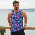 thumbnail image 6 of Honeii Blue Skull Flower Pattern Men's Workout Tank Top Casual Sleeveless Gym Muscle Shirts Bodybuilding Tee-XX-Large, 6 of 7