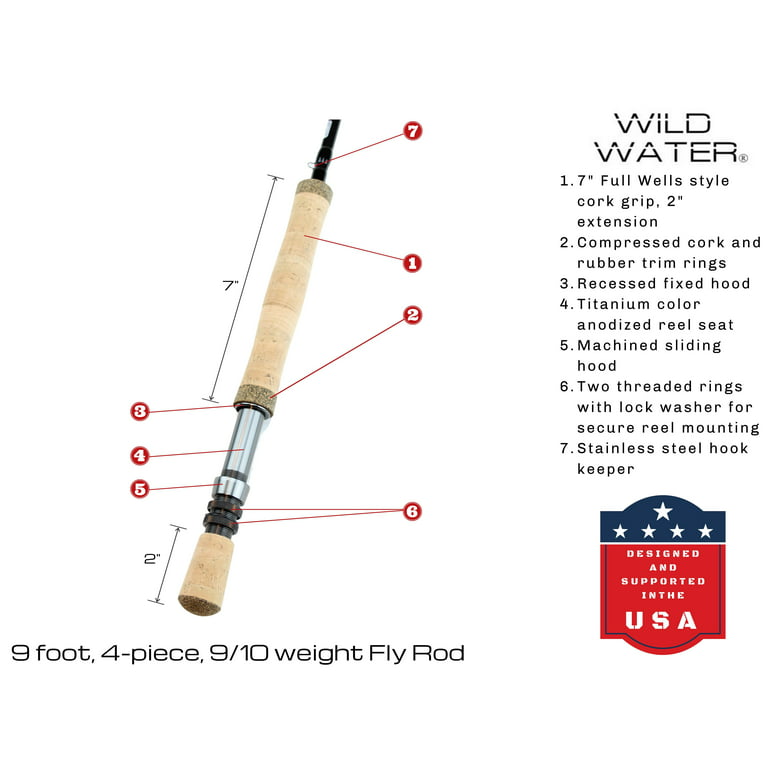 Wild Water Fly Fishing, 9 Foot, 9 and 10 Weight Rod and Reel