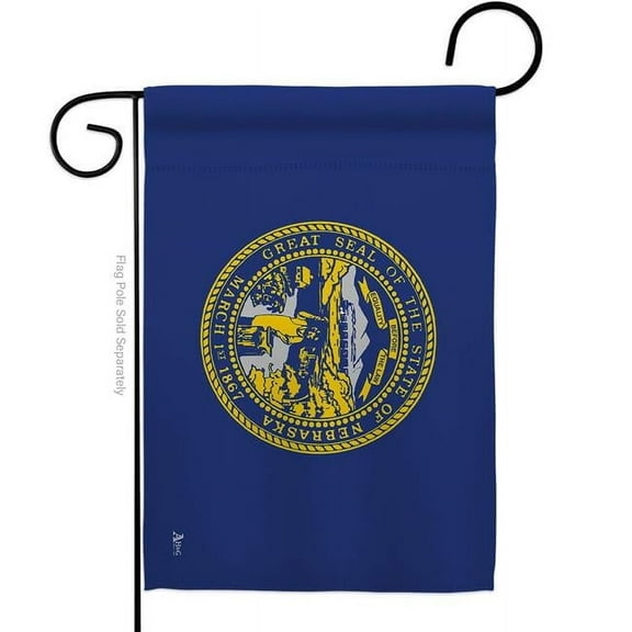 G142528-BO 13 x 18.5 in. Nebraska American State Garden Flag with Double-Sided Horizontal House Decoration Banner Yard Gift