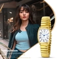 thumbnail image 6 of Avaner Women's Big Dial Easy Reader Watch Gold/Silver Tone Elastic Stretch Band Wristwatch, 6 of 7