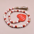 thumbnail image 3 of Valentine’s Day Sweet Love Wood Beads Garland Tiered Tray Decors Beaded Garland with Tassels Heart Shaped Pendant, 3 of 8