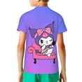 thumbnail image 4 of Sanrio Kuromi Kids T-Shirt 3d Printed Graphic T-Shirts Boys And Girls Short Sleeve Shirts For Youth Kids X-Small, 4 of 6