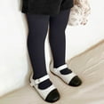 thumbnail image 2 of Ltctricy Girls' Ribbed Knit Tights Toddler Baby Soft Cotton Stretchy Slim Pantyhose Pants Newborn Infant Footed Leggings(Navy,0-1 Years), 2 of 6