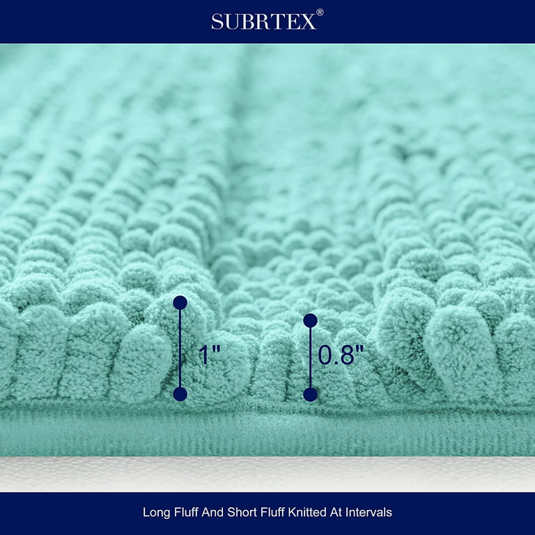Subrtex Luxury Chenille 20-in x 32-in Gray Polyester Bath Rug | SBTDDM001