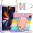 thumbnail image 1 of Funda con soporte de anillo ajustable para iPad de 9,7 pulgadas (2018) con correa para el hombro, gran soporte de anillo ajustable, protección contra golpes., 1 of 5