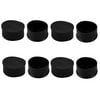 Unique Bargains 8pcs 60mm Diameter Pipe Tube Insert Chair Leg Cap Round Black PVC Tubing Plug