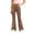 Khaki, variant on Girls Flared Cargo Pants, 4-Way Stretch Bootcut Trousers with Elastic Back Waist and Multi-Pocket Design, Ages 5-15,Size 11-12 T